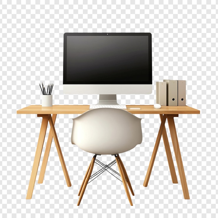 Zdarma PSD modern minimalist home office workspace setup