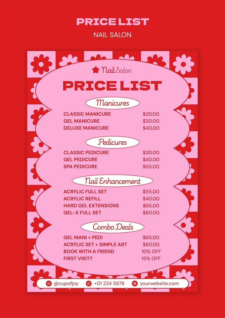 Zdarma PSD nail salon template