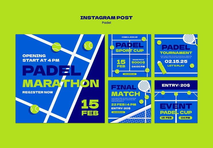 Zdarma PSD padel instagram post template design