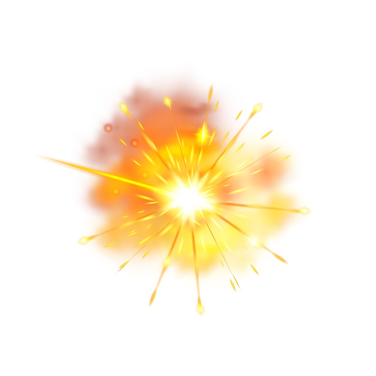 Zdarma PSD realistic fire explosion isolated