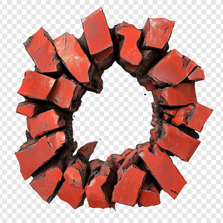 Zdarma PSD red brick ring explosion abstract art