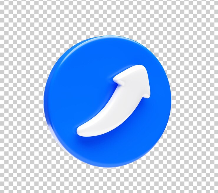 Zdarma PSD reply icon on blue bubble symbol element 3d illustration