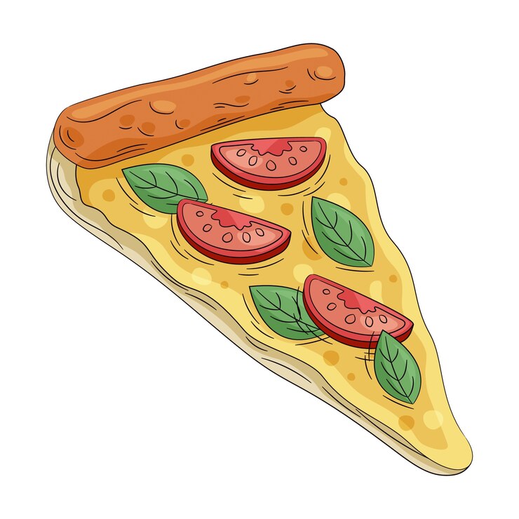 Zdarma PSD ručně kreslená ilustrace pizzy