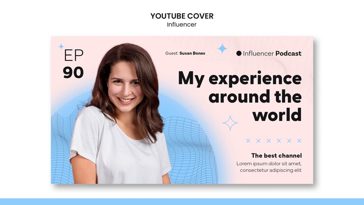 Zdarma PSD šablona designu miniatury na youtube pro influencera