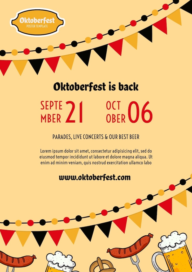 Zdarma PSD šablona letáku oktoberfestu