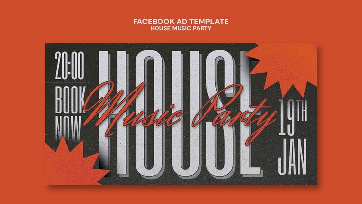 Zdarma PSD šablona na facebook pro house music party