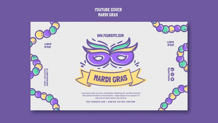 Zdarma PSD šablona návrhu mardi gras