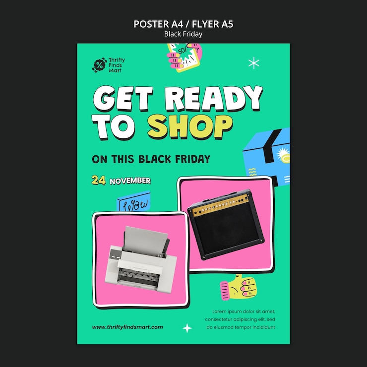 Zdarma PSD šablona plakátu na black friday