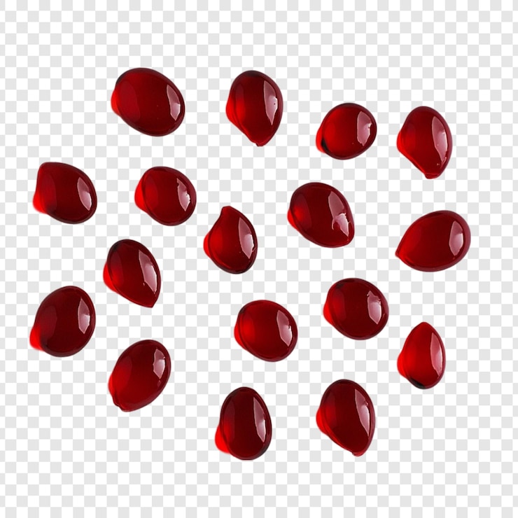 Zdarma PSD scattered pomegranate seeds a vibrant display of natures jewels