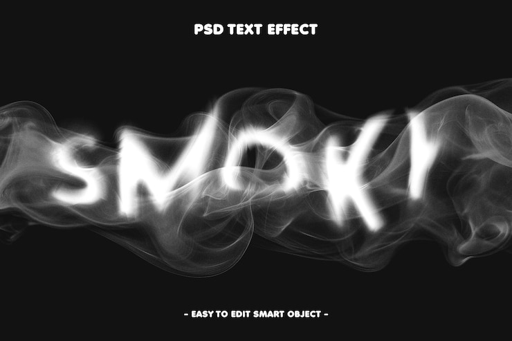 Zdarma PSD smoky smoke text effect