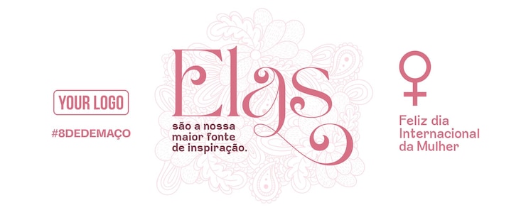 Zdarma PSD social media banner they are our greatest source of inspiration happy women's day