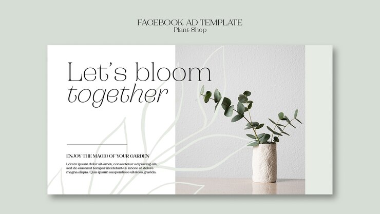 Zdarma PSD social media promo template for plant store business