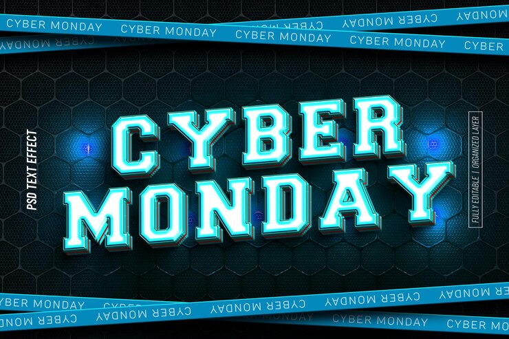 Zdarma PSD textový efekt cyber monday