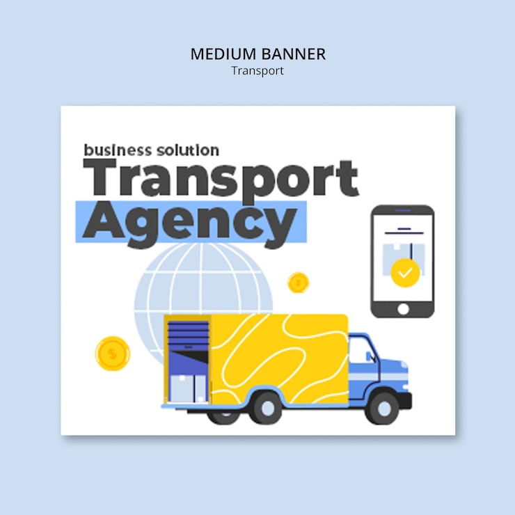 Zdarma PSD transport medium banner template design