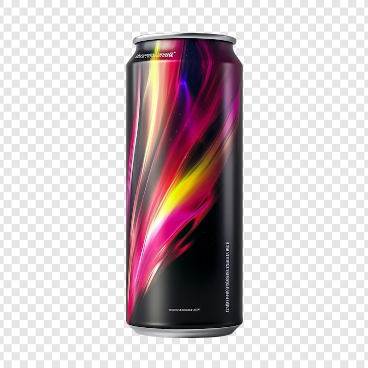 Zdarma PSD vibrant energy drink can design abstract art