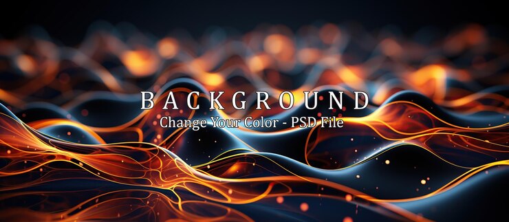 Zdarma PSD wavy background with orange and blue elements
