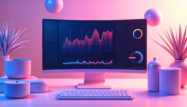 3d graph computer illustration