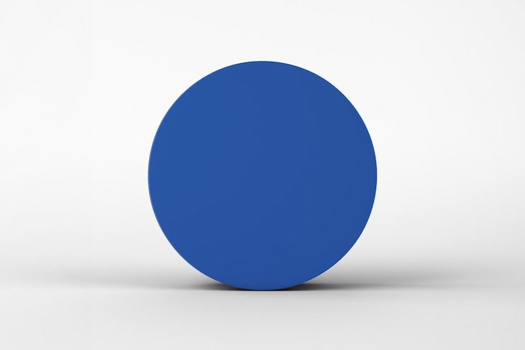 Ücretsiz Fotoğraf a vibrant blue circle against a white backdrop a simple geometric shape