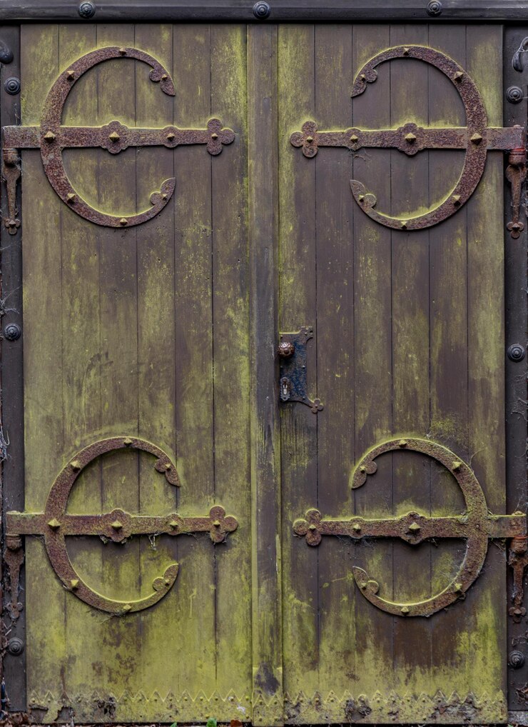 Ücretsiz Fotoğraf antique wooden doors aged timber vintage ironwork