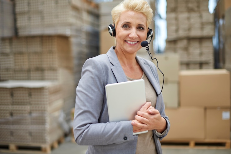 Ücretsiz Fotoğraf businesswoman working in warehouse