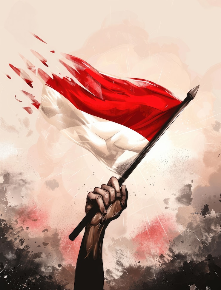 Ücretsiz Fotoğraf character with an indonesian flag