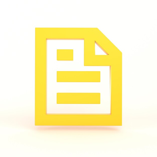 document front side with white background