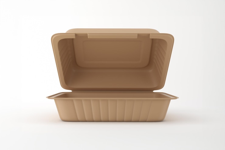 Ücretsiz Fotoğraf empty brown food container eco-friendly and disposable