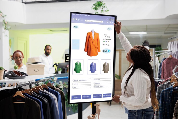 Ücretsiz Fotoğraf female customer reviewing clothes
