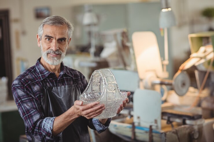 Ücretsiz Fotoğraf glassblower holding glassware