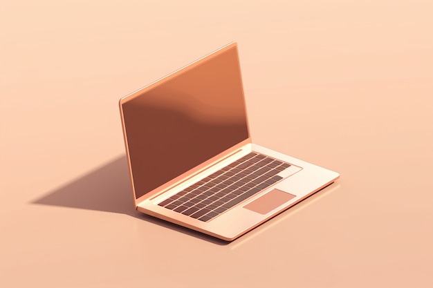 High angle of modern laptop device