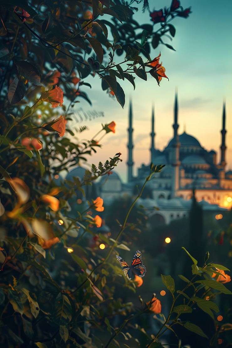 Ücretsiz Fotoğraf i̇slami yeni yıl kutlaması için harika cami mimarisi