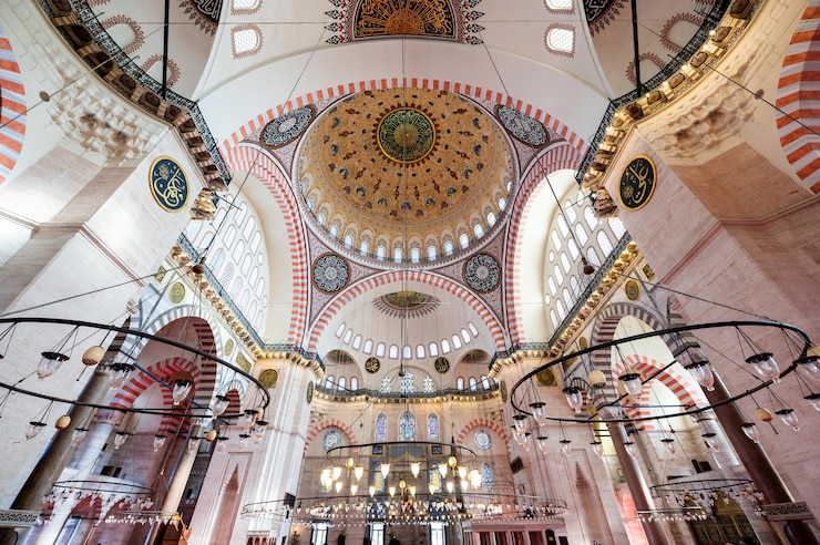 Ücretsiz Fotoğraf i̇stanbul, türkiye'deki süleymaniye camii'nin içi