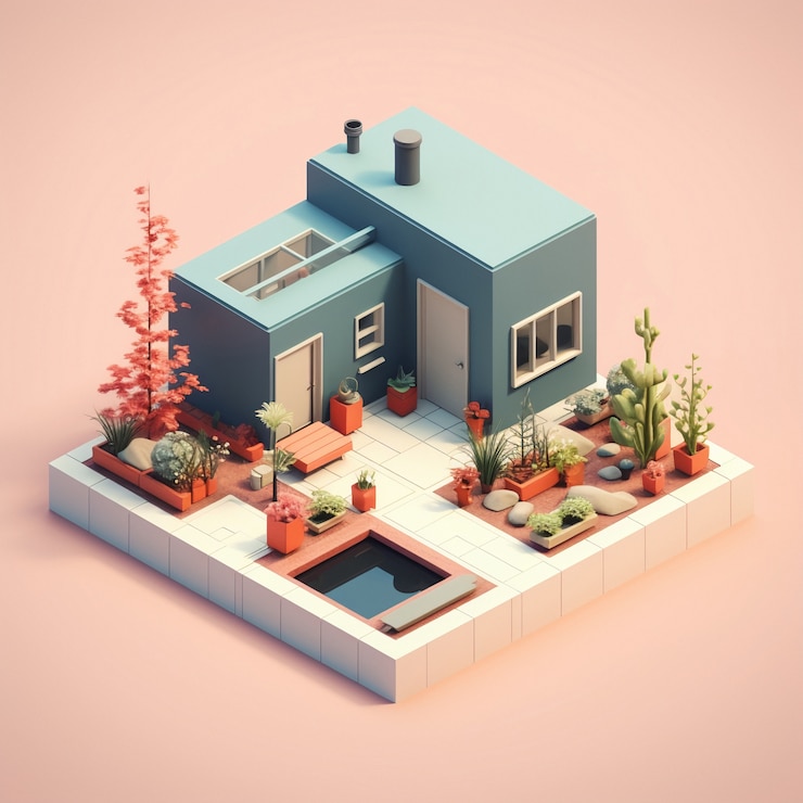 Ücretsiz Fotoğraf i̇zometrik evin 3d render’ı