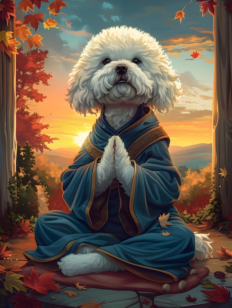 Ücretsiz Fotoğraf meditasyon yapan ve farkındalık uygulayan hayvanın dijital sanat portresi