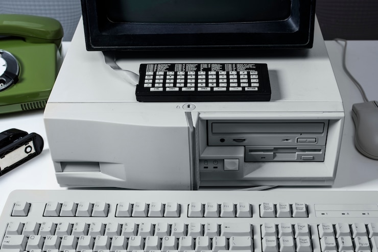 Ücretsiz Fotoğraf monitör ve donanımla retro bilgisayar ve teknoloji