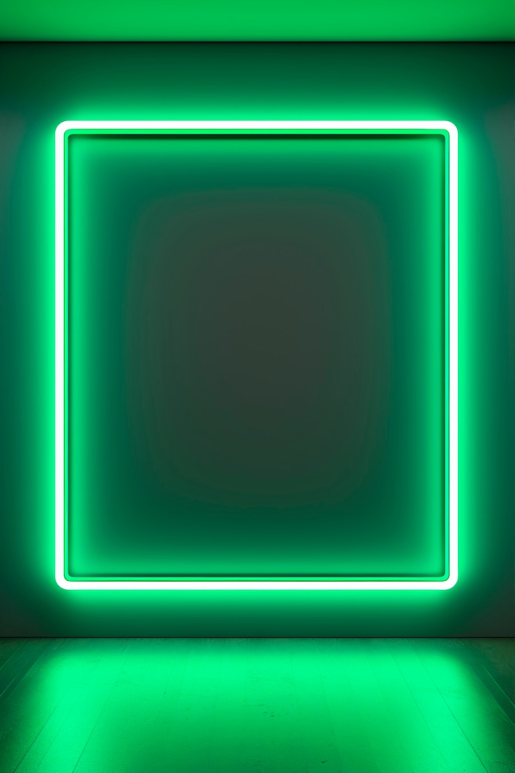 Ücretsiz Fotoğraf neon dikdörtgen şeklinde 3d render