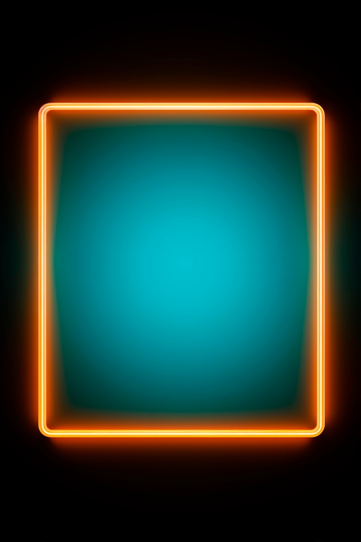Ücretsiz Fotoğraf neon kare arka planın 3d render’ı