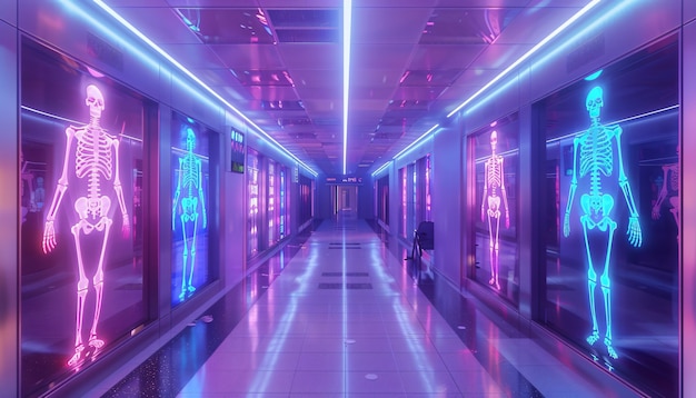 Neon renklerle röntgenleri taklit eden görüntüler