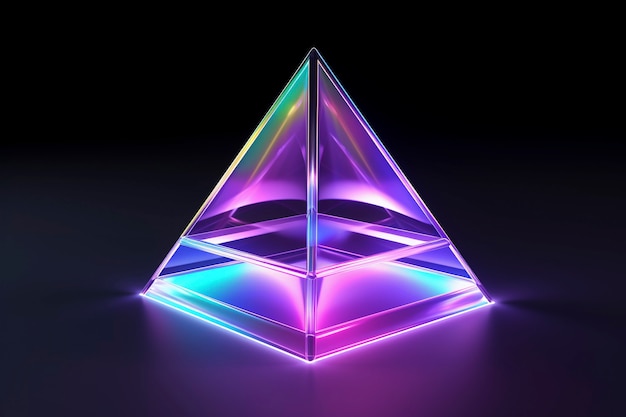 Neon üçgenin 3D render’ı