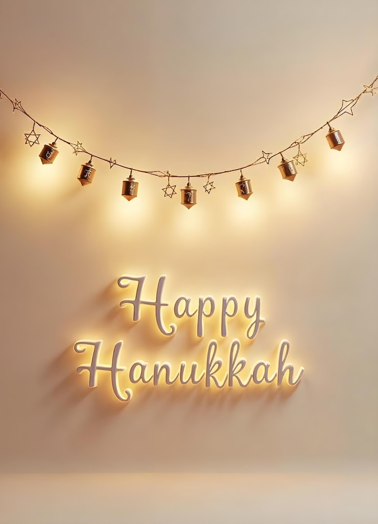 Ücretsiz Fotoğraf sevimli 3d hanukkah kutlama illüstrasyonu