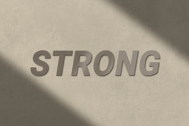 strong text in brown concrete textured font