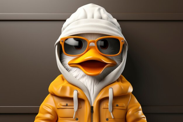 view of 3d cool modern bird