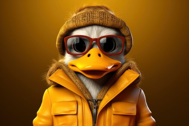 view of 3d cool modern bird