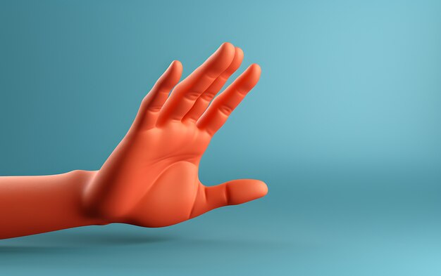 view of 3d hand