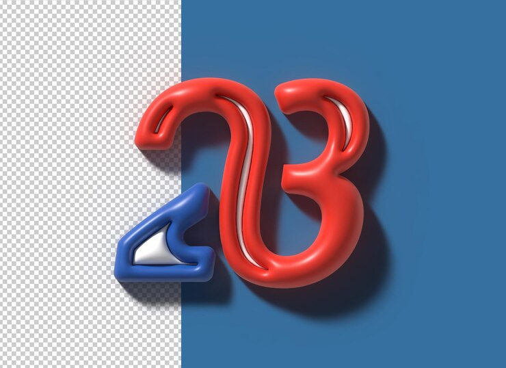 Ücretsiz PSD 23 yirmi üç numara 3d illüstrasyon tasarımı