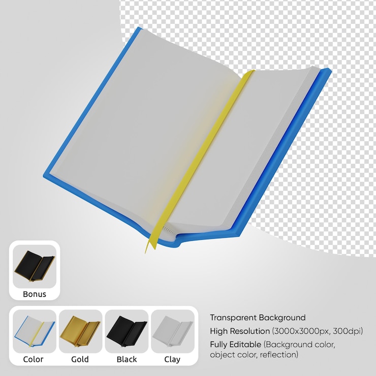 Ücretsiz PSD 3d açık kitap