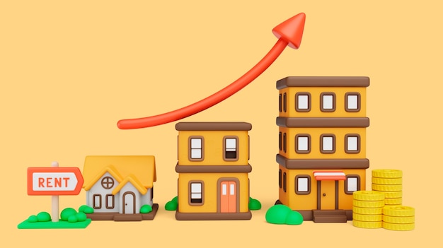 3d background for cost of living going up