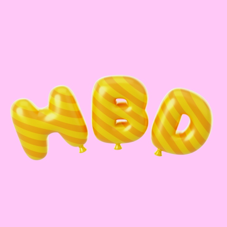 Ücretsiz PSD 3d celebration icon with letters balloons