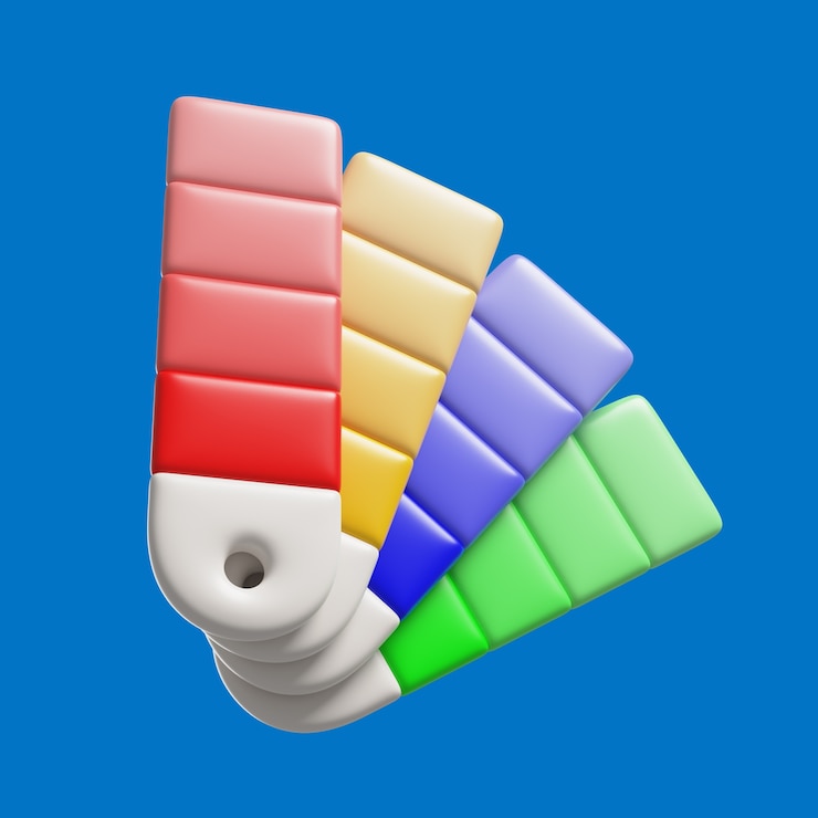 Ücretsiz PSD 3d icon with color swatches
