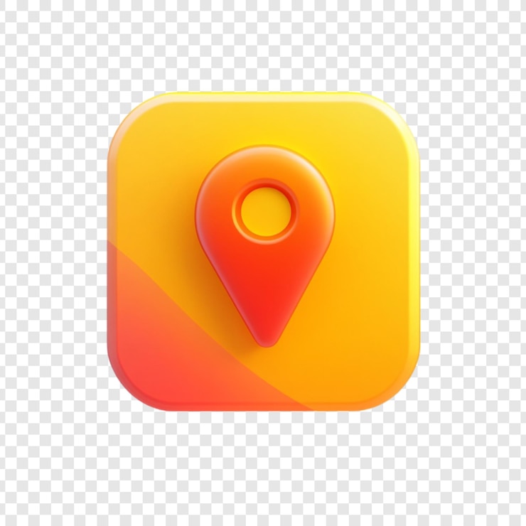 Ücretsiz PSD 3d location pin icon modern orange and yellow gradient design